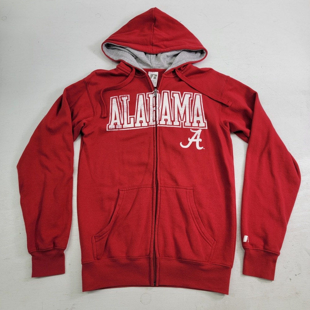 Alabama Crimson Tide NCAA Full Zip Hoodie Jacket Pockets Red Men's Sz S EUC